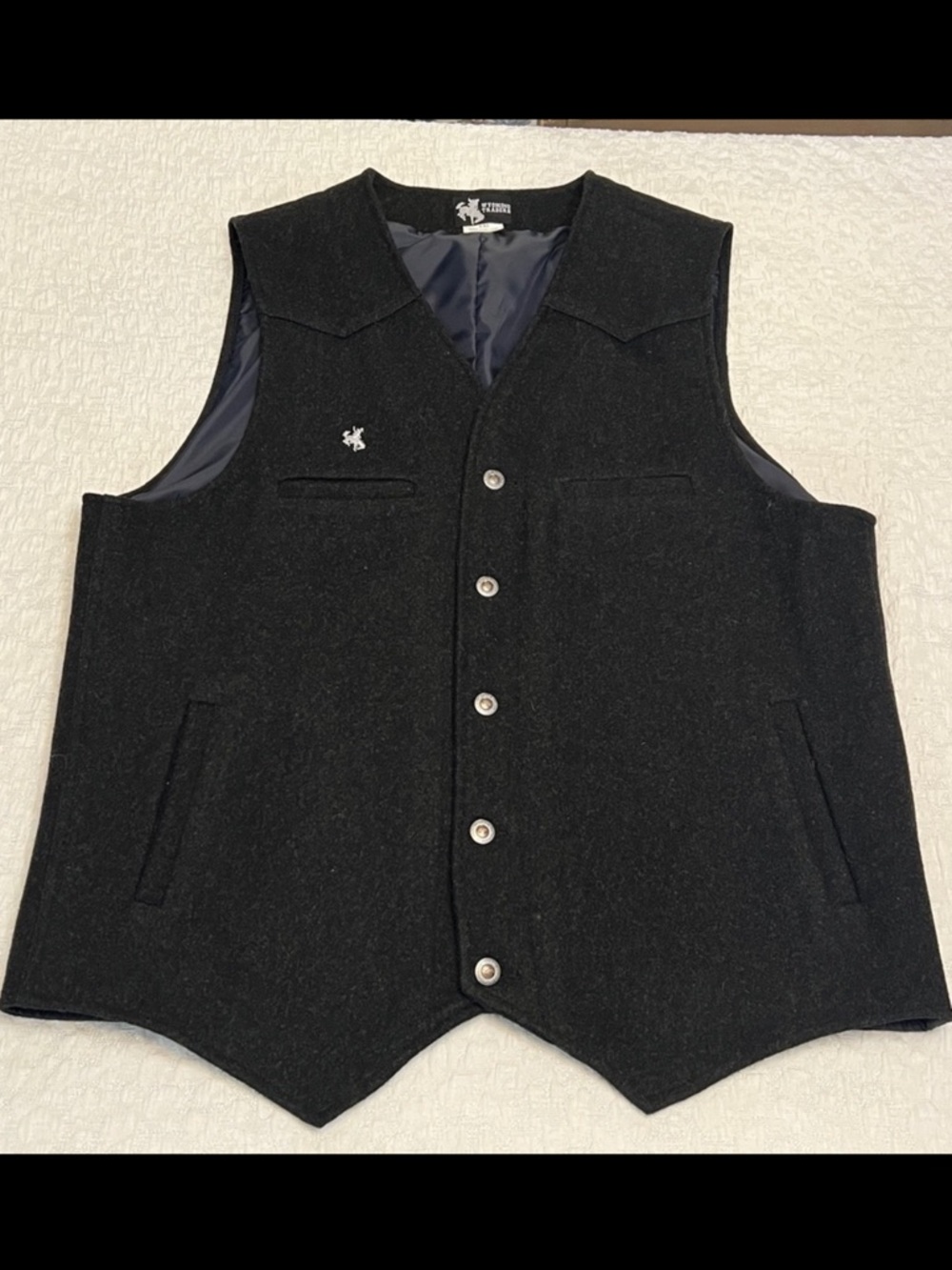 WYOMING TRADERS WOOL VEST HORSE BUTTON CLOSURE SIZE XXL